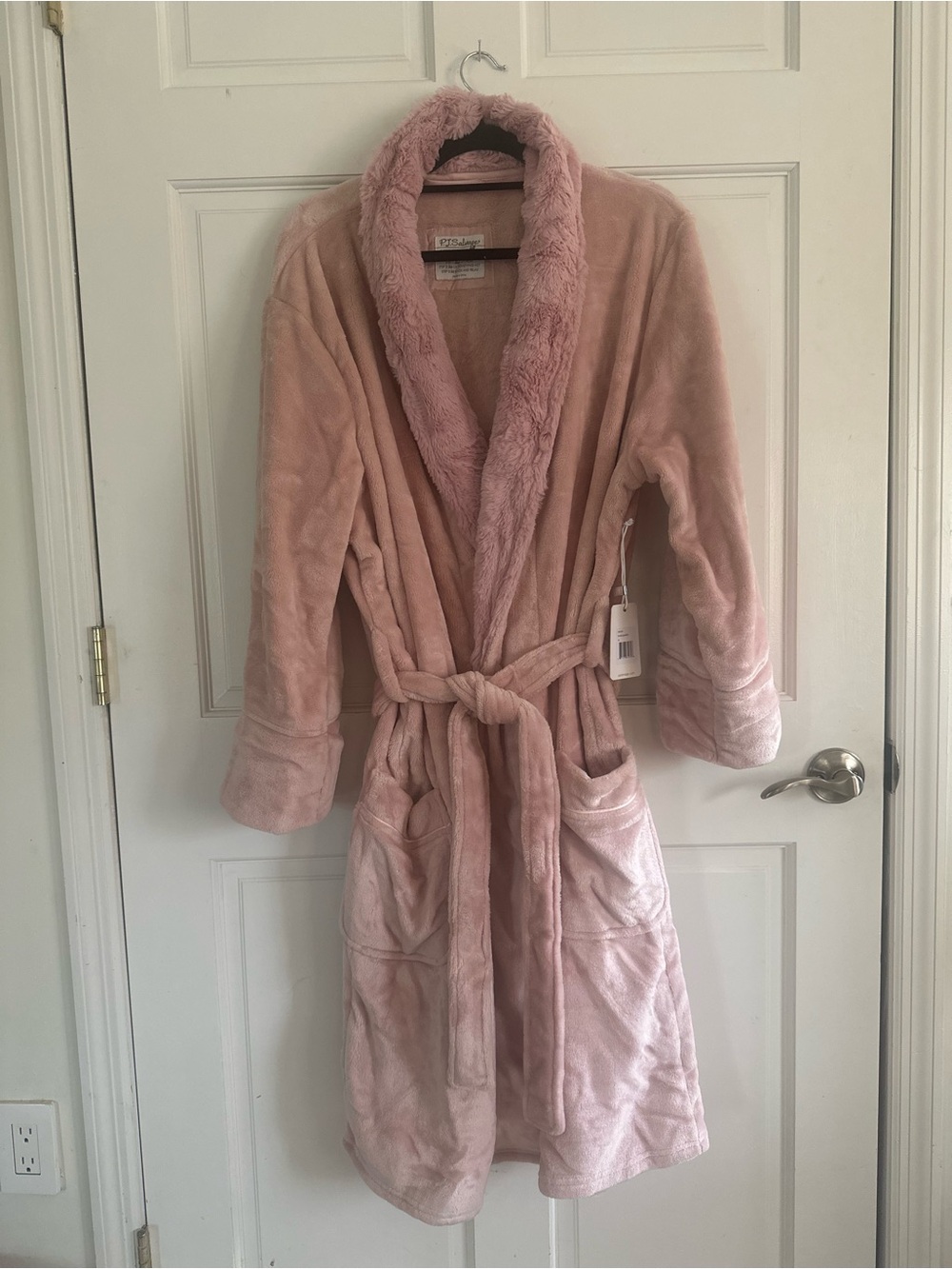 PJ Salvage Plush Shawl-Collar Teddy Robe Rose Quartz soft cozy new with tag XL
